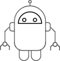Outline Robot icon in flat style. vector