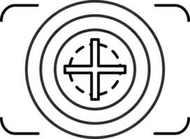 Line art illustration of Target point icon. vector