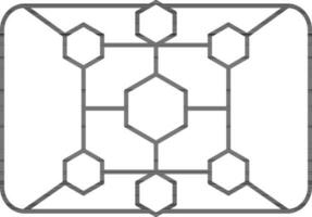 Black line art illustration of Algorithm icon. vector