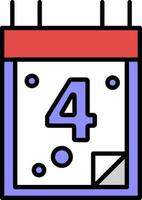 4 number on calendar icon. vector