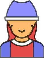 Cartoon Woman icon in flat style. vector