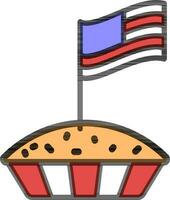 National Flag on Pie Cake icon. vector