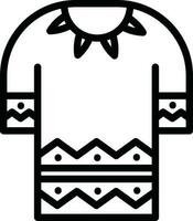 Beautiful shirt icon in black line art. vector