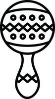 Maracas icon in black line art. vector