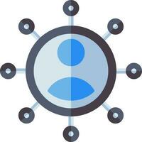 User connection or networking icon in flat style. vector