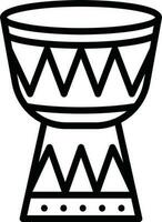 Djembe icon in thin line art. vector