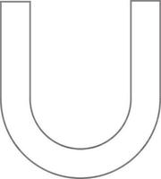 U form of magnet for education concept in stroke. vector