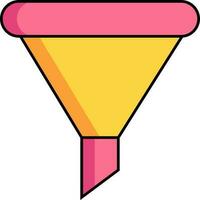 Illustration of Filter or Funnel icon in pink and yellow color. vector