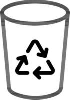 Recycle bin icon in line art. vector