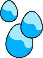 Water drops icon in blue color. vector