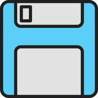 Flat Style Floppy Disk Icon in Blue and Gray color. vector