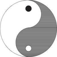 Yin and yang icon with border in stroke. vector