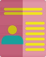 Identification card in pink and yellow color. vector