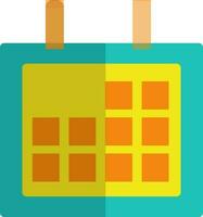 Calendar in green and orange, yellow color. vector