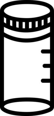 Line art Test tube or Bottle icon in flat style.