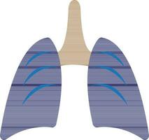 Blue lungs in flat style. vector