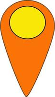 Blank map pointer in orange and yellow color. vector