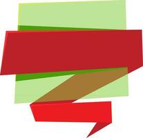 Green and red origami paper banner design. vector