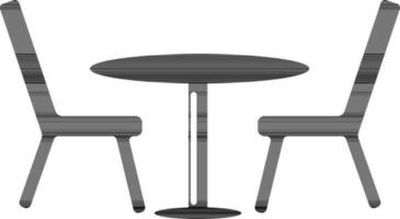 Round Table with Chairs. vector