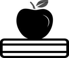 Flat illustration of apple on the book. vector