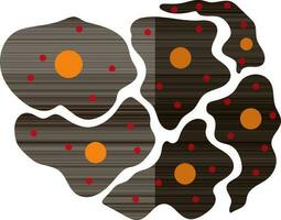 Brown and orange skin cell. vector