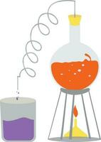 Flat illustration of laboratory flask. vector