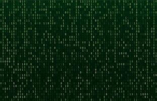 Matrix code stream. Green data codes screen, binary numbers flow and computer encryption row screens abstract vector background