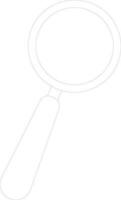 Magnifying glass in line art illustration. vector