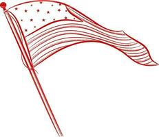 Red illustration of American Flag. vector