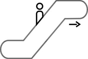 Climbing man on escalator. vector