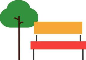 Colourful blank seat with tree. vector