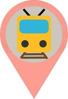 Train location pointer pin icon. vector