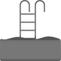 Swimming pool ladder icon in flat style. vector