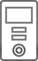 AC remote control in black line art. vector