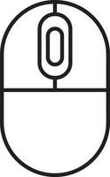 Black line art mouse in flat style. vector