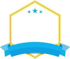 Flat sticker, tag or label with sky blue ribbon. vector