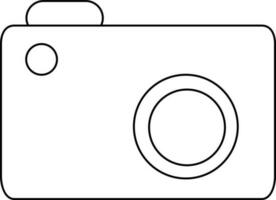 Illustration of a camera in black line art. vector