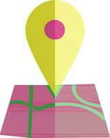 Map pointer in pink and yellow color. vector