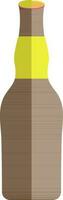 Brown and yellow bottle. vector