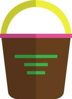 Bucket in brown and yellow color. vector