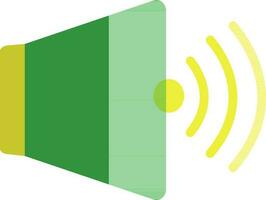 Loudspeaker in green and yellow color. vector