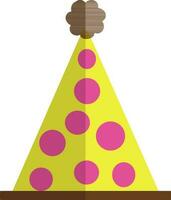 Party hat in yellow and pink color. vector