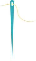 Vector of blue needle with yellow thread.