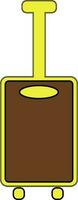 Luggage bag in yellow and brown color. vector