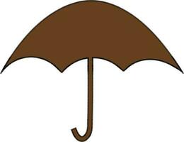 Brown umbrella on white background. vector
