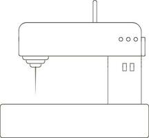 línea Arte de coser máquina en antecedentes. vector