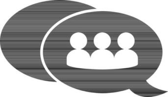 Men in speech bubble with black and white color. vector