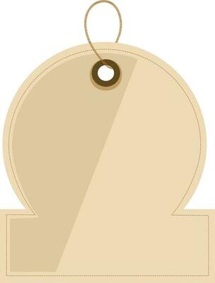 Icon of stylish price tag in brown color.