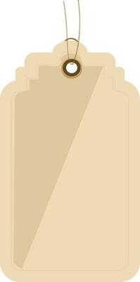 Isolated illustration of brown color tag or label.