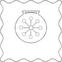 Pins decorated line art pillow in flat style. vector